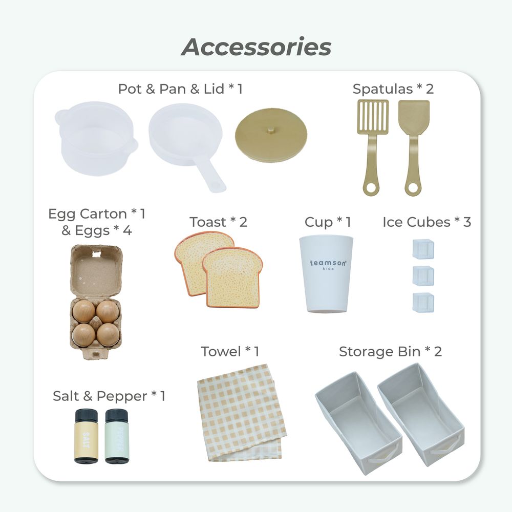 Little Chef Savannah Wooden Play Kitchen with 3 Modular Pieces - Light Blue