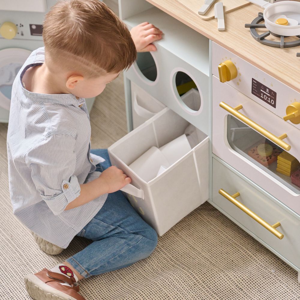 Little Chef Savannah Wooden Play Kitchen with 3 Modular Pieces - Light Blue