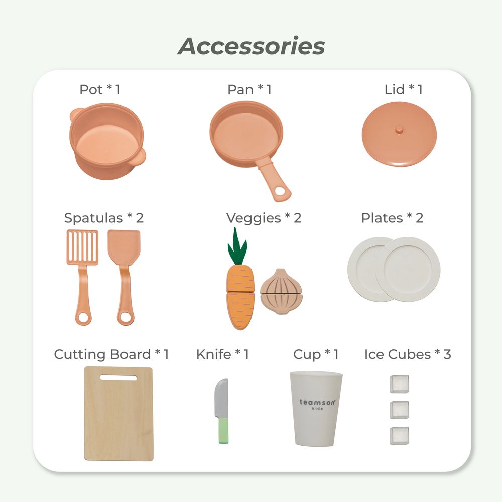 Little Chef St. Louis Wooden Play Kitchen with Sink & Ice Dispenser - Green