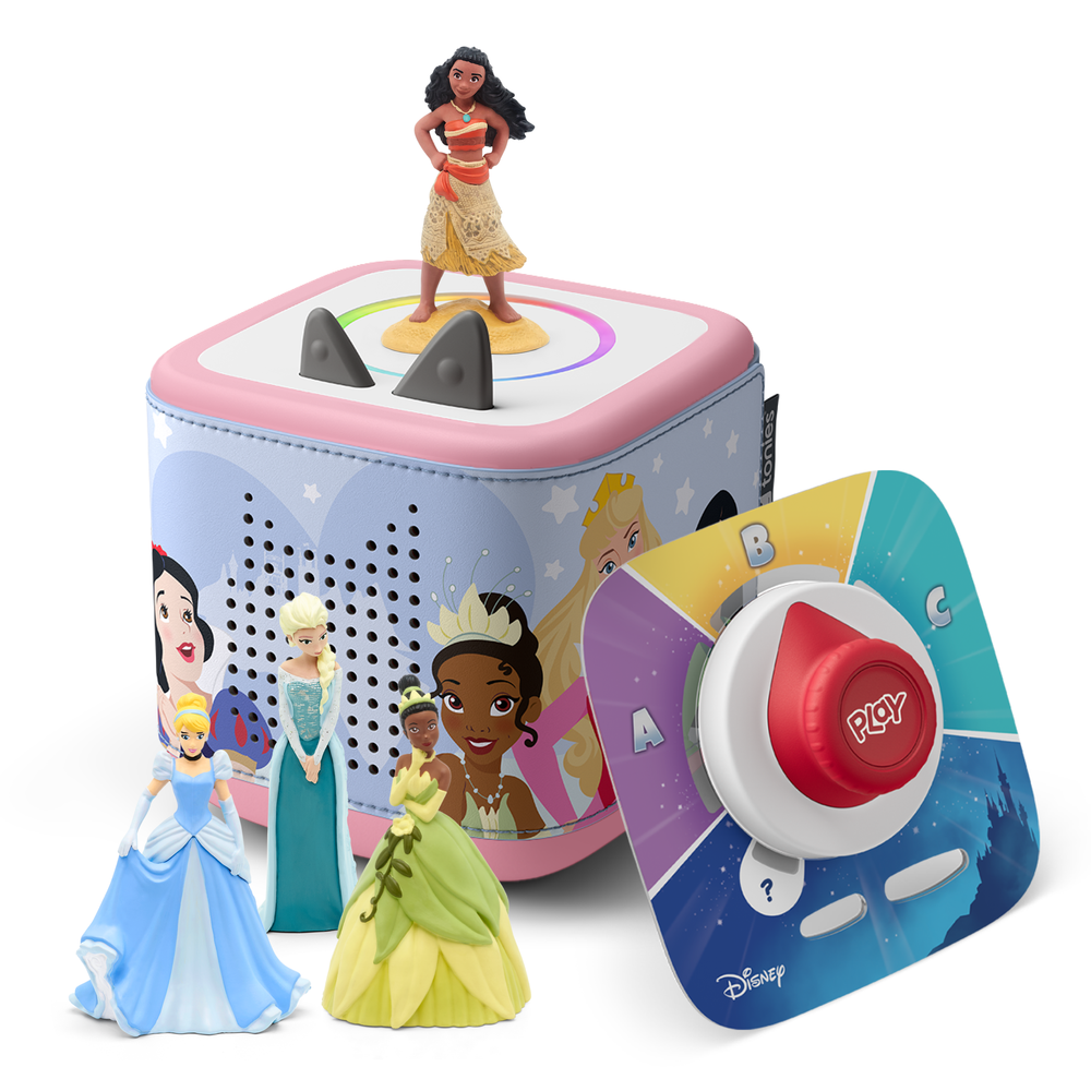 Tonies Disney Toniebox 2 Bundle with Tonieplay Game, Sleeve and 4 Tonies - Cloud Pink