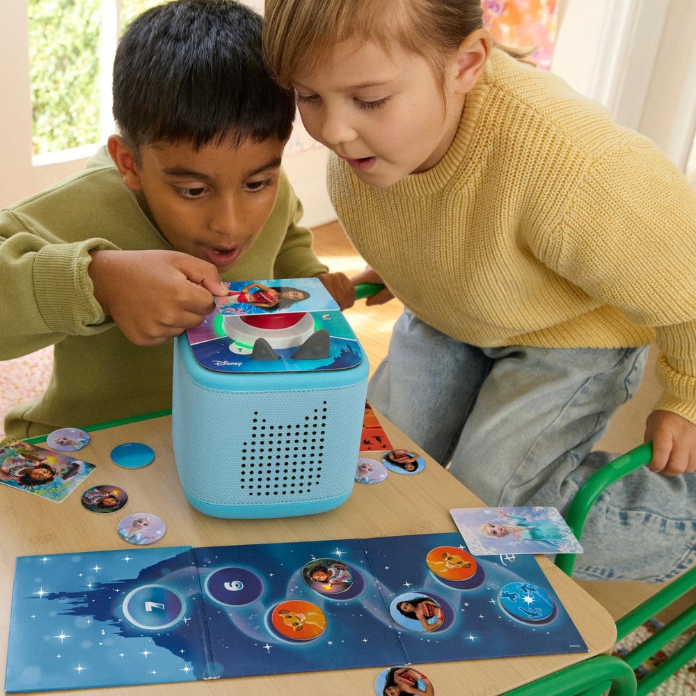 Tonies Disney Toniebox 2 Bundle with Tonieplay Game, Sleeve and 4 Tonies - Sky Blue