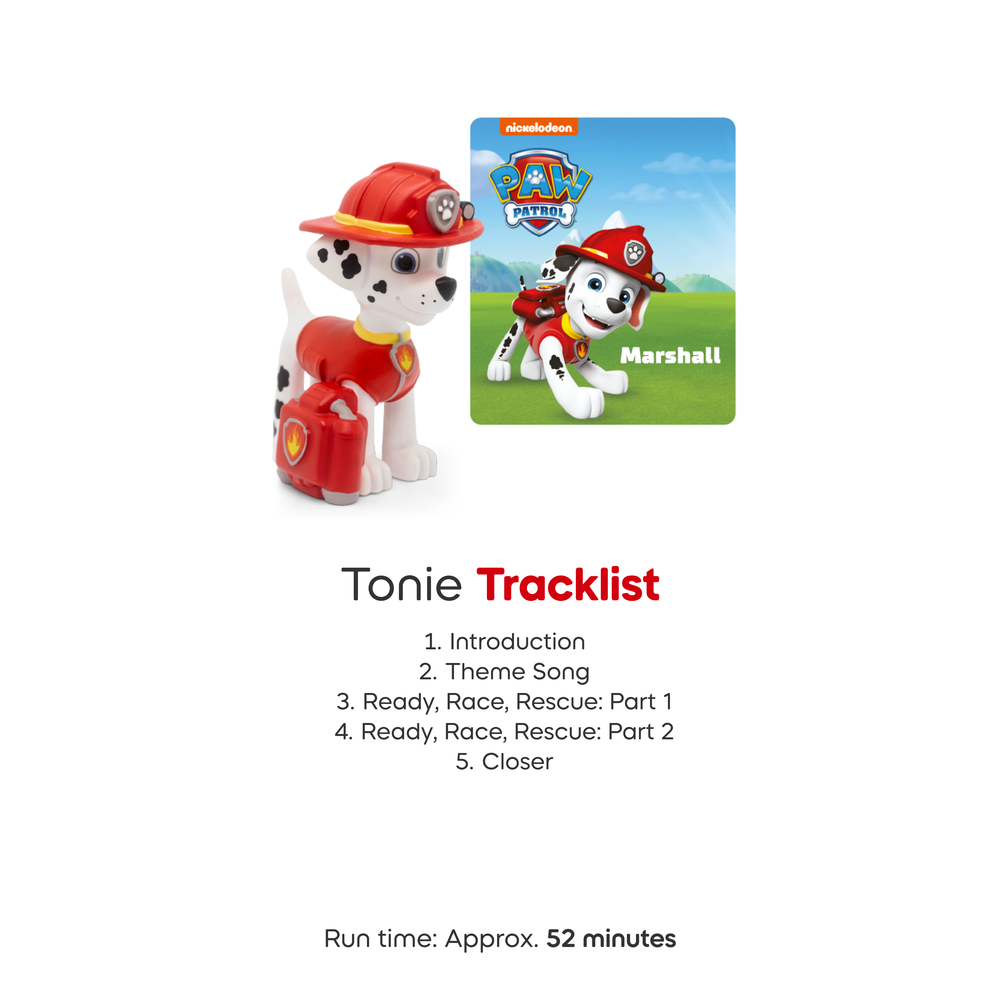 Tonies PAW Patrol Toniebox 2 Bundle with Tonieplay Game, Sleeve and 4 Tonies - Sunset Red