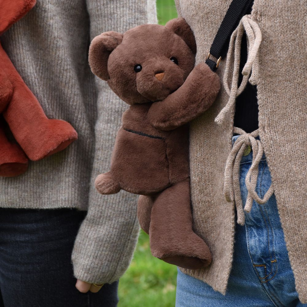 DouDou -  Teddy Bear Plush Backpack - Brown -  Plush