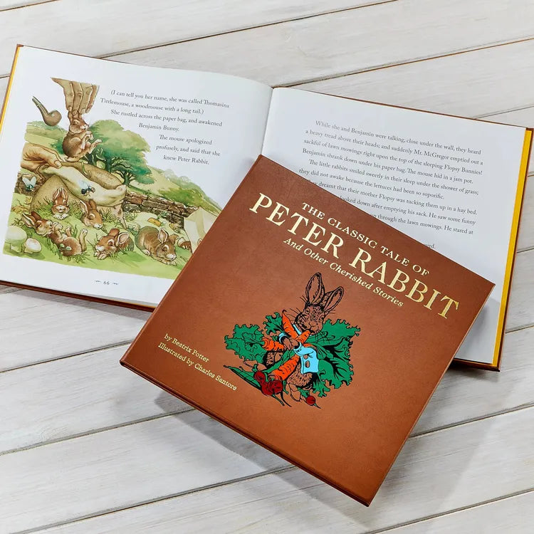  Graphic Image -  "The Classic Tale of Peter Rabbit" Book in Tan Bonded Leather -  Books