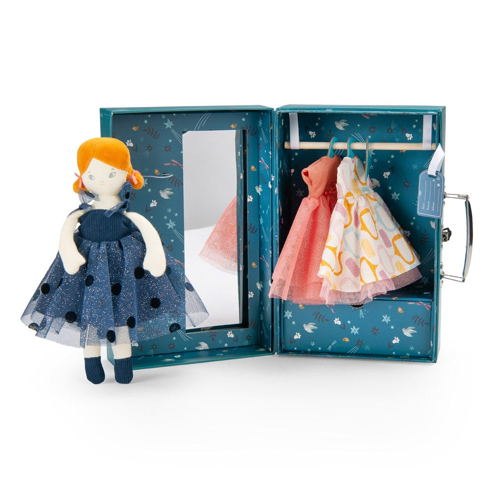  Moulin Roty -  The Evening Dresses Doll with Suitcase - The Parisiennes -  Dolls