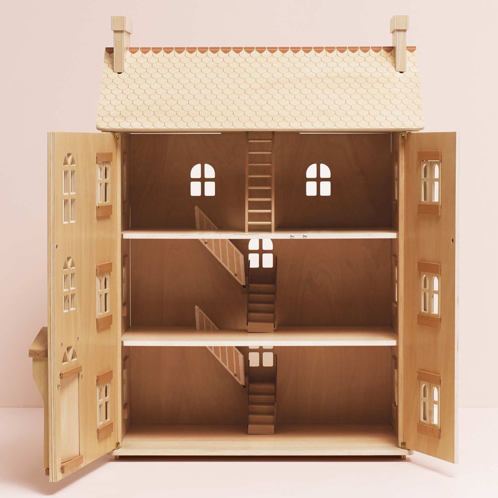  Le Toy Van -  The Grand Natural Wood Doll House -  Dolls