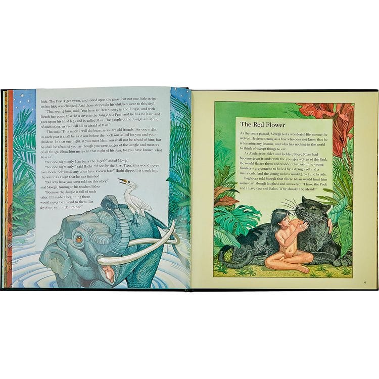  Graphic Image -  "The Jungle Book" in Green Bonded Leather -  Books