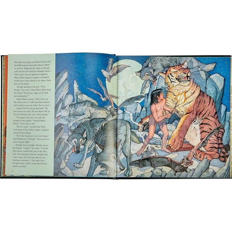 Graphic Image -  "The Jungle Book" in Green Bonded Leather -  Books