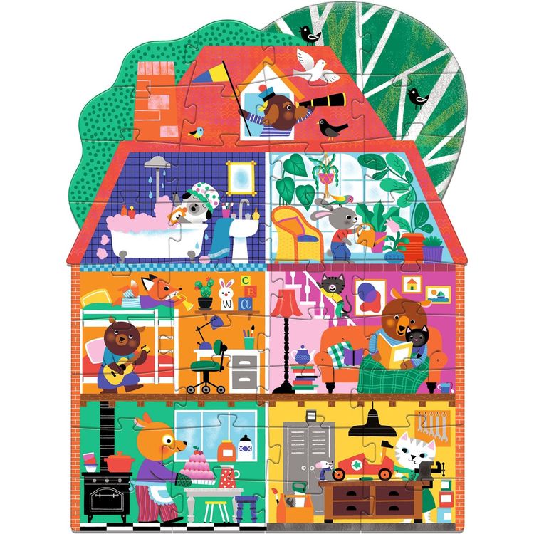 Djeco -  The Little Buddies' House 36 Piece Giant Floor Jigsaw Puzzle -  Puzzles