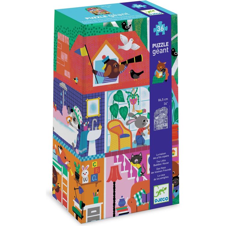 Djeco -  The Little Buddies' House 36 Piece Giant Floor Jigsaw Puzzle -  Puzzles