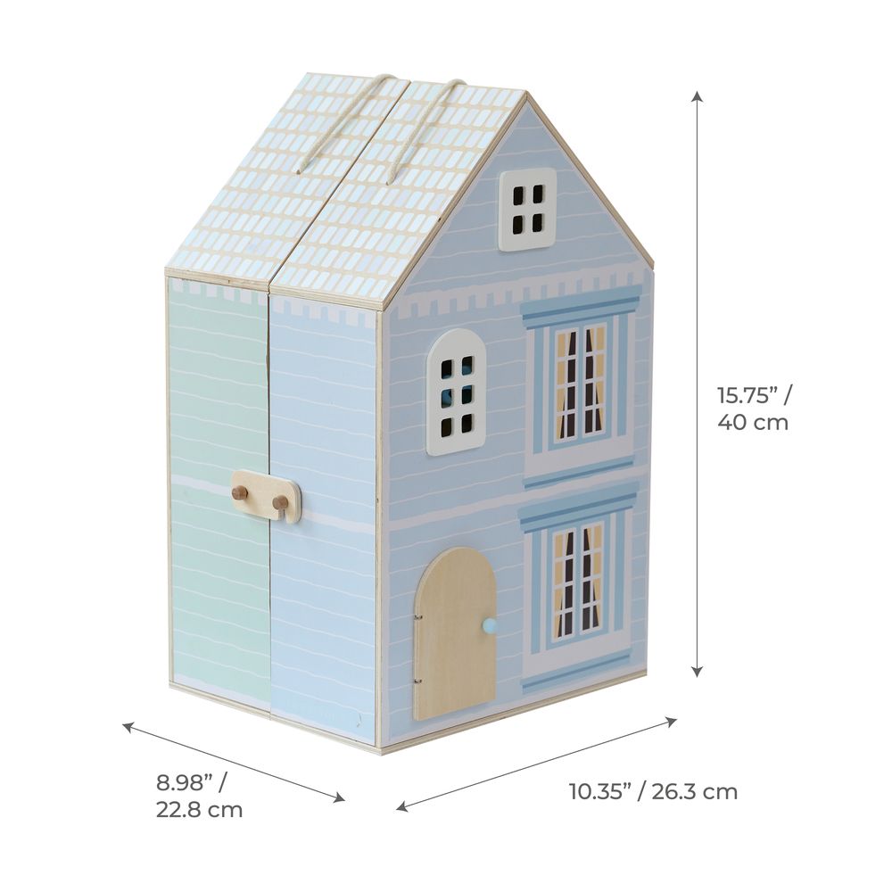  Teamson Kids -  The Lovely Townhouse Wooden Carry-On Dollhouse & Accessories -  Dolls