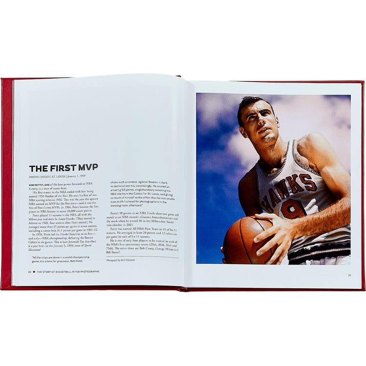  Graphic Image -  "The Story of Basketball in 100 Photographs" Leather-Bound Book by Sports Illustrated -  Books