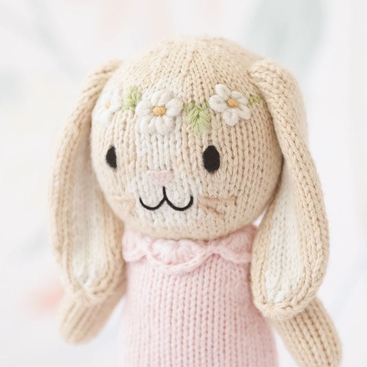  Cuddle And Kind -  Tiny 6" Hannah the Bunny Hand-Knit Doll -  Plush