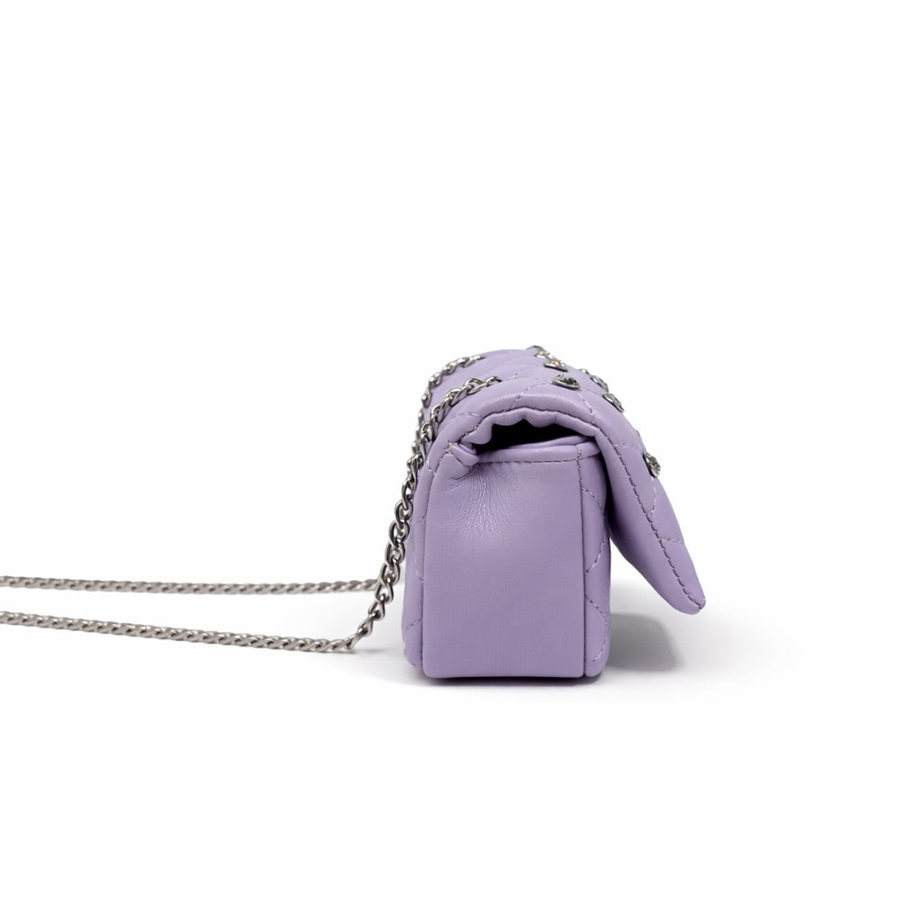  Zomi Gem -  Tiny Crystal Stud Handbag - Lavender -  Trend Accessories