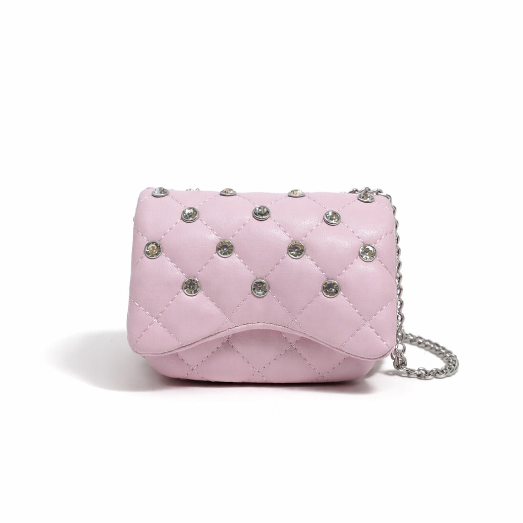  Zomi Gem -  Tiny Crystal Stud Handbag - Pink -  Trend Accessories