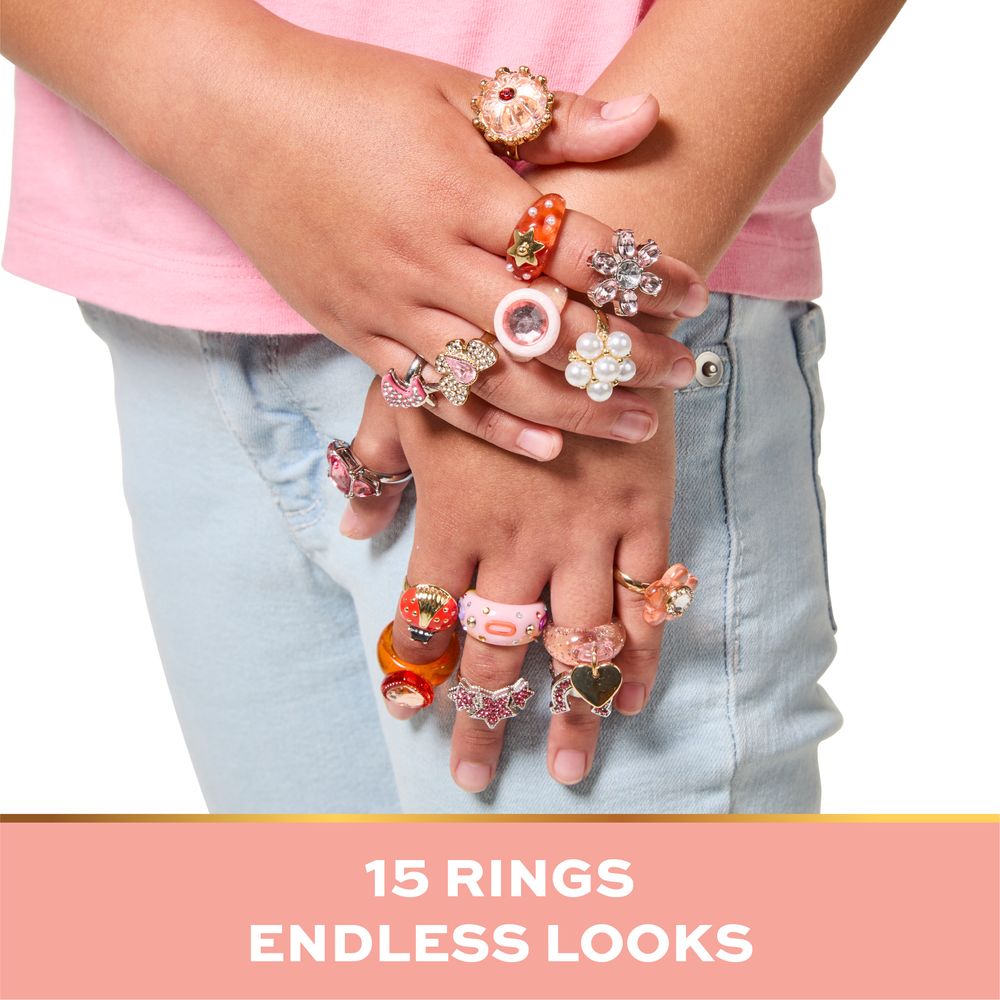  FAO Schwarz -  Tiny Glam Rings 15-Piece Set -  Fashion Activity and Roleplay