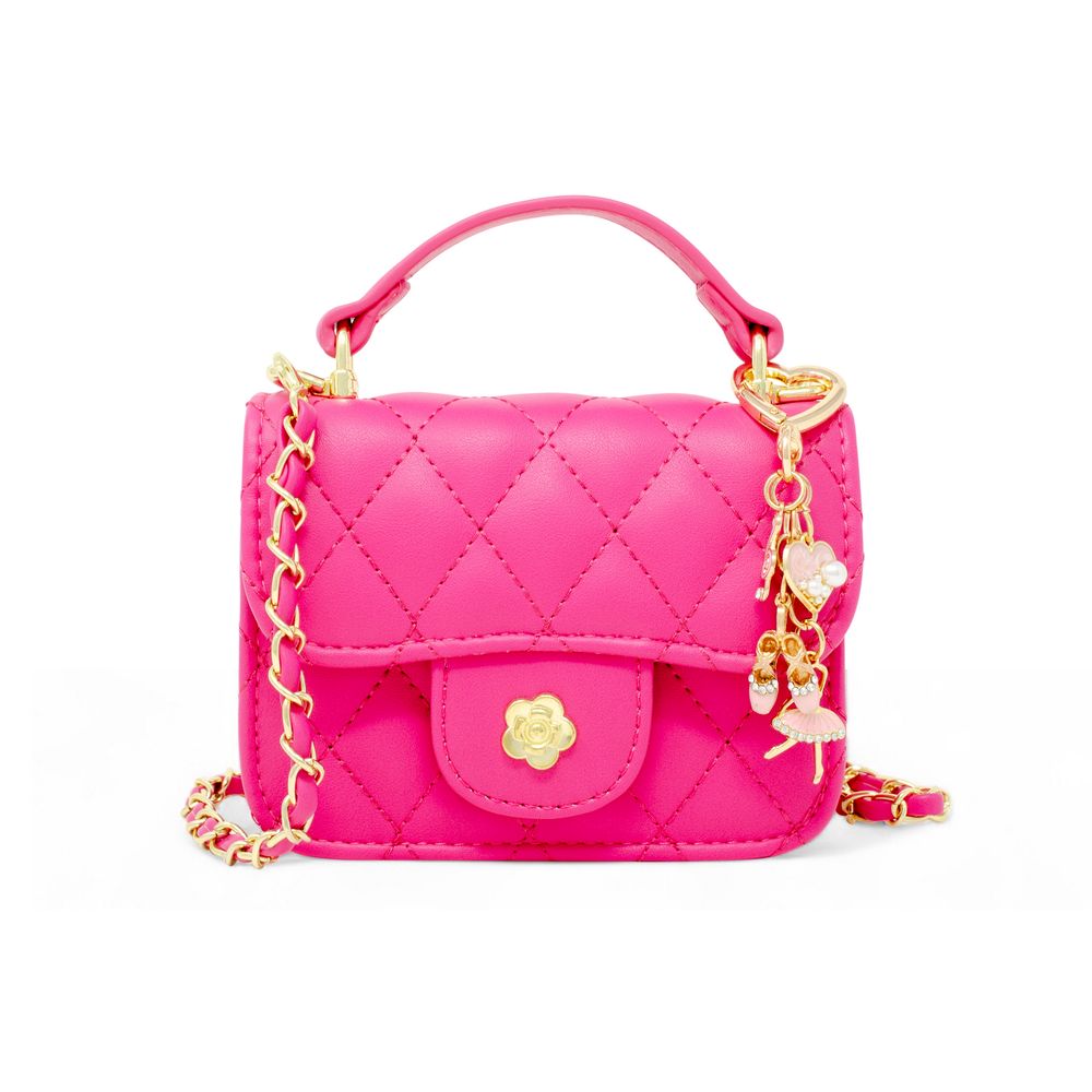  Zomi Gem -  Tiny Quilted Ballet Charm Handbag - Hot Pink -  Trend Accessories