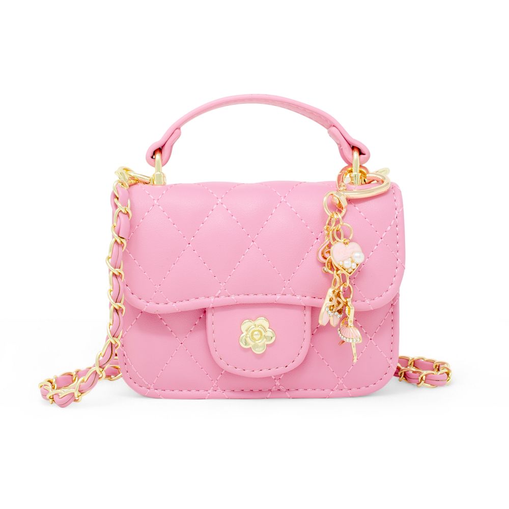  Zomi Gem -  Tiny Quilted Ballet Charm Handbag - Pink -  Trend Accessories