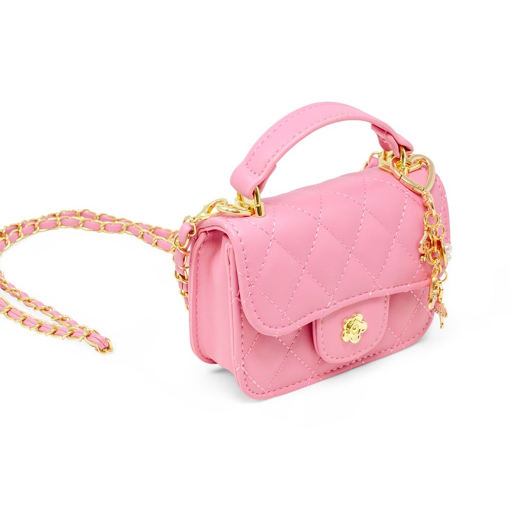  Zomi Gem -  Tiny Quilted Ballet Charm Handbag - Pink -  Trend Accessories