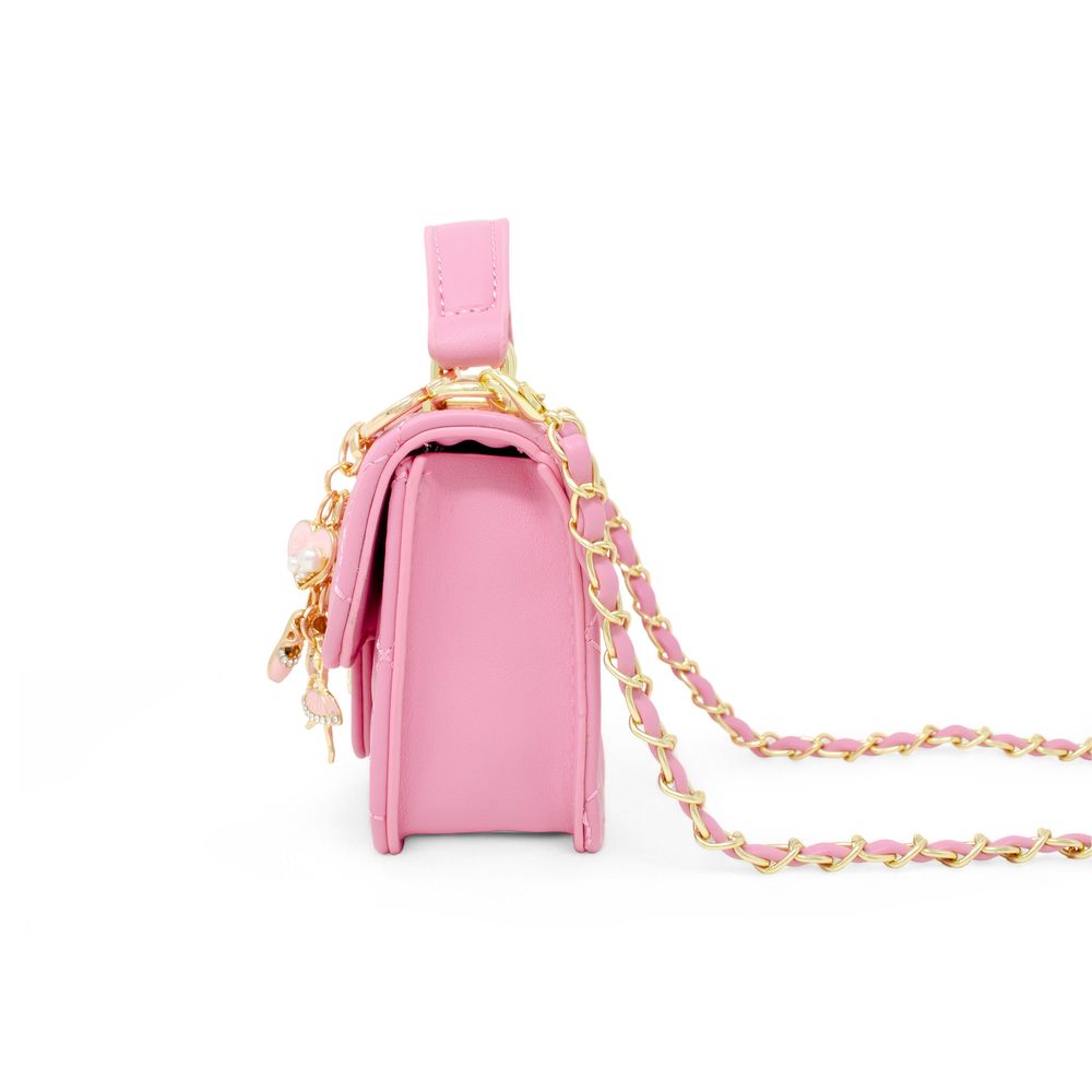  Zomi Gem -  Tiny Quilted Ballet Charm Handbag - Pink -  Trend Accessories