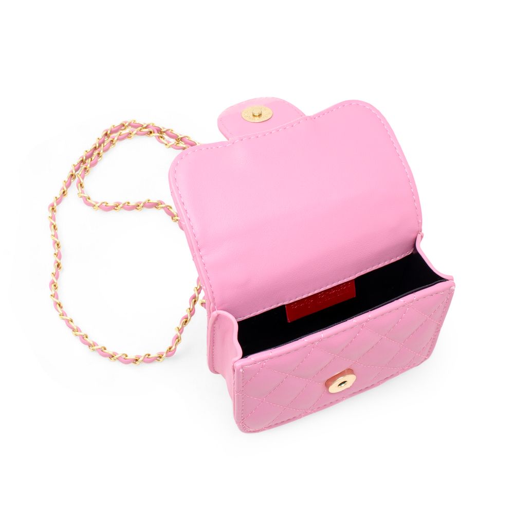  Zomi Gem -  Tiny Quilted Ballet Charm Handbag - Pink -  Trend Accessories