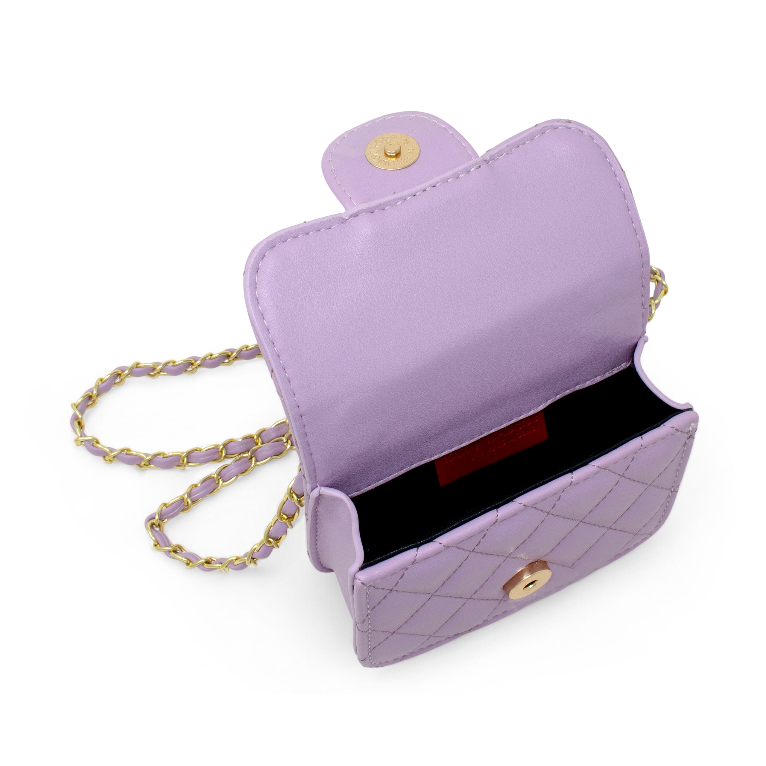  Zomi Gem -  Tiny Quilted Ballet Charm Handbag - Purple -  Trend Accessories