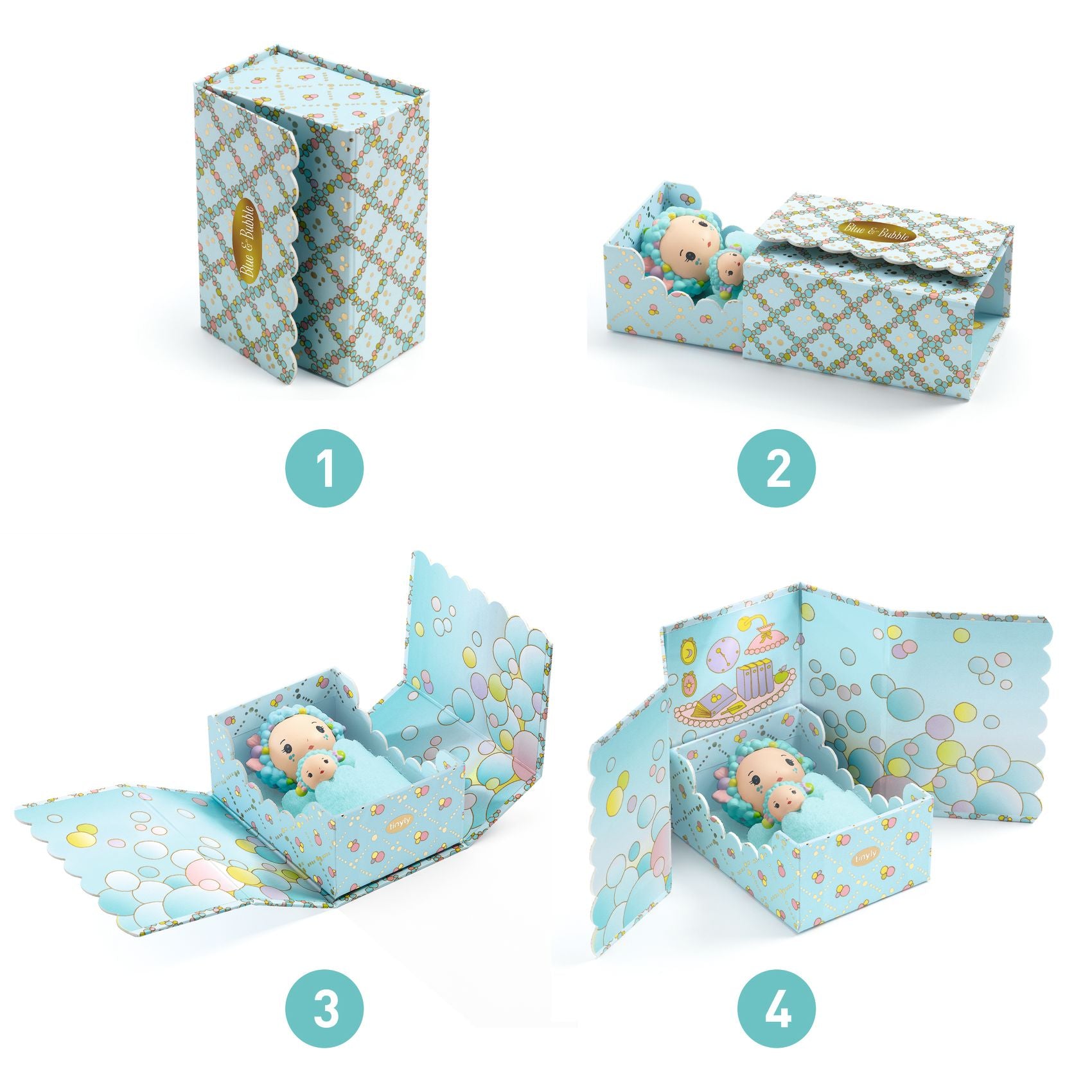  Djeco -  Tinyly Blue Tinyroom with Figurines -  Collectibles
