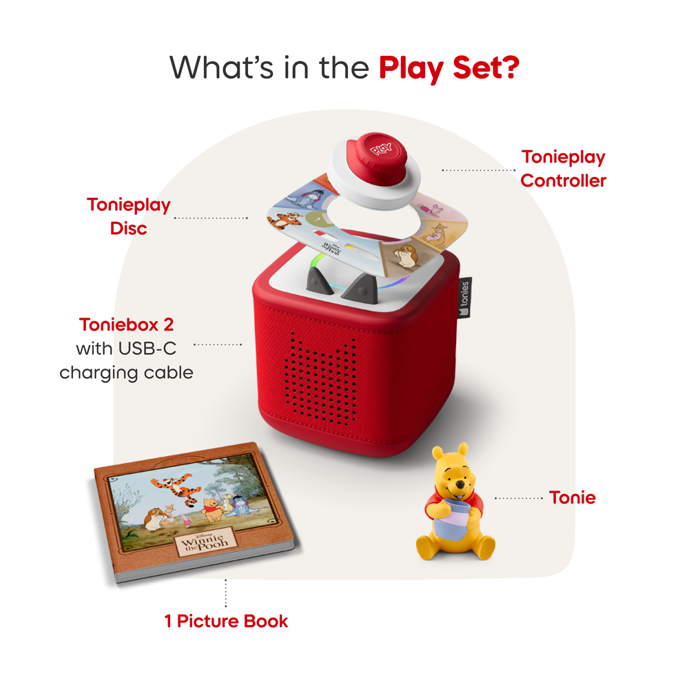  Tonies -  Tonies Disney Winnie the Pooh Toniebox 2 Play Set - Sunset Red -  Electronics