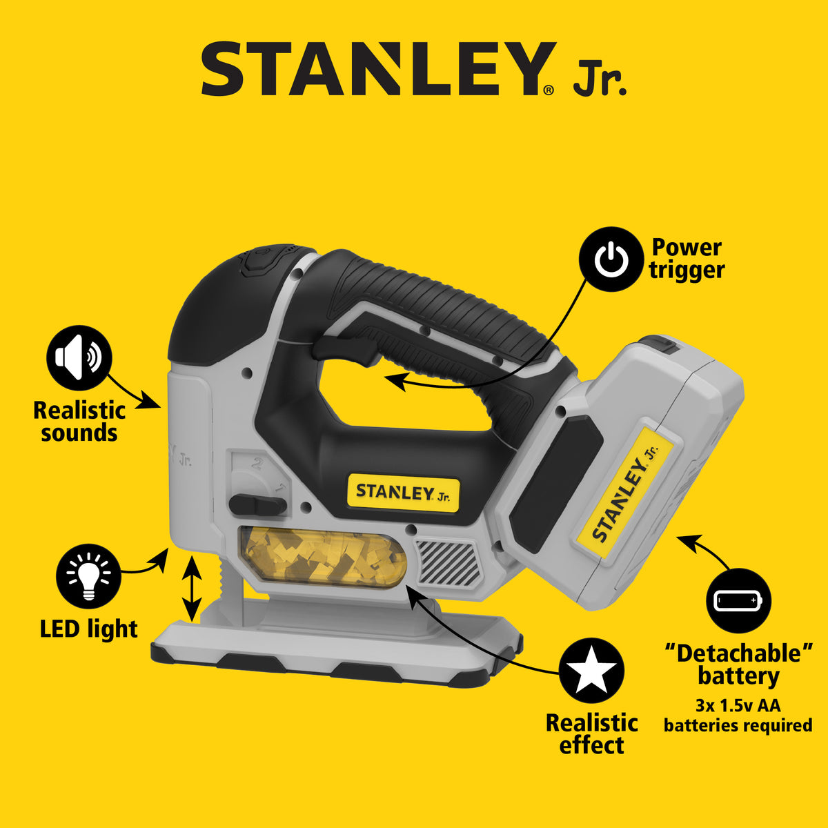 Stanley Jr. -  Toy Power Tool Jigsaw Pretend Play -  Preschool