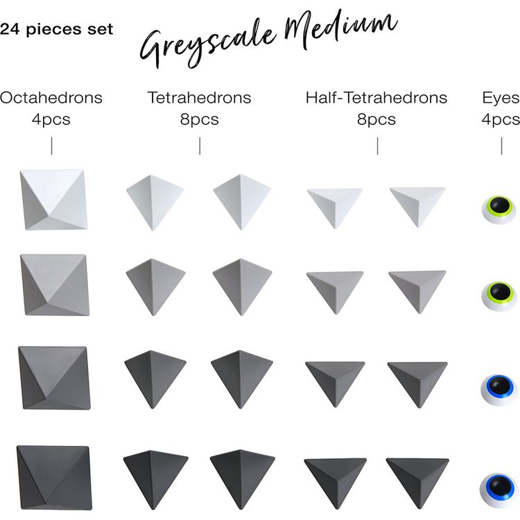  Trido -  Trido Monochromatic Medium Magnet Building Set - 24 Pieces -  Preschool