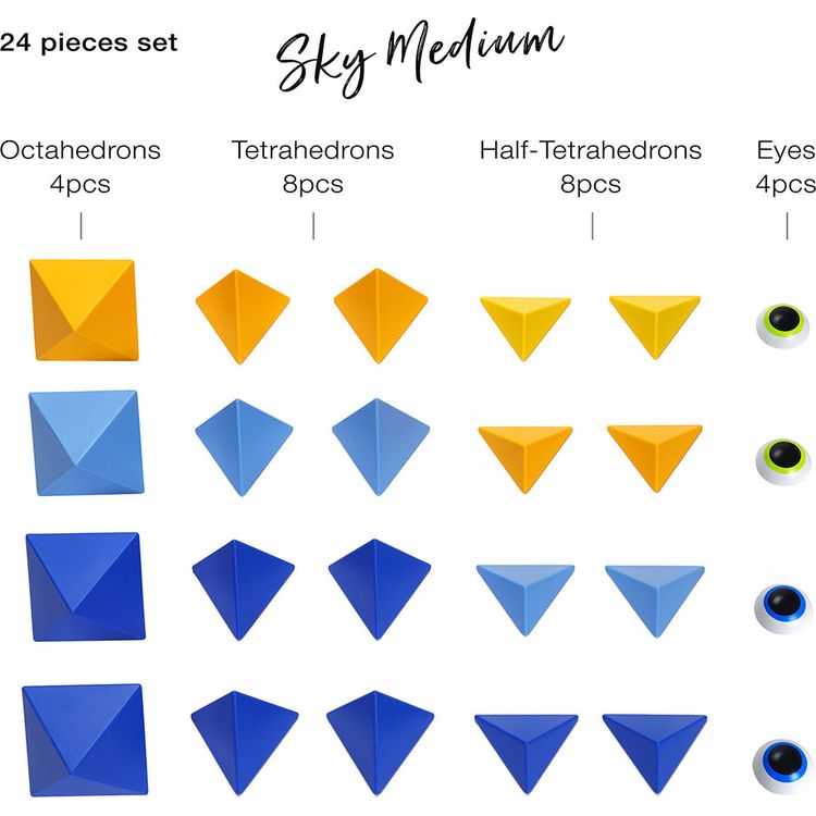  Trido -  Trido Sky Medium Magnet Building Set -24 Pieces -  Preschool