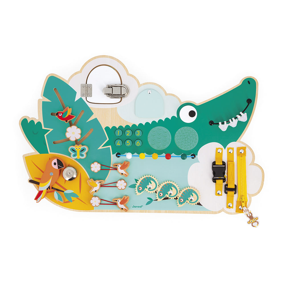  Janod -  Tropik Crocodile Multi-Activity Busy Board -  Infants