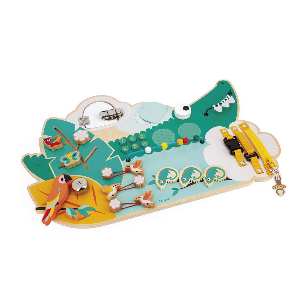  Janod -  Tropik Crocodile Multi-Activity Busy Board -  Infants