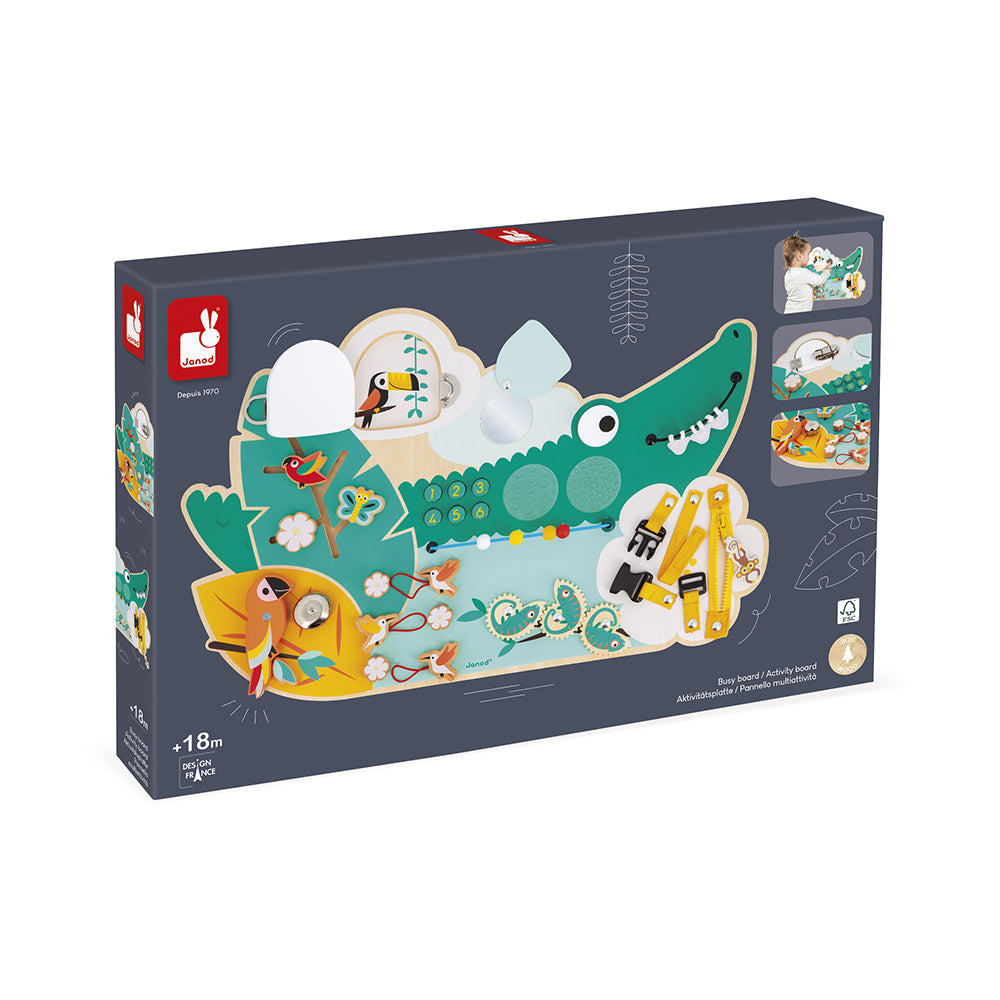  Janod -  Tropik Crocodile Multi-Activity Busy Board -  Infants