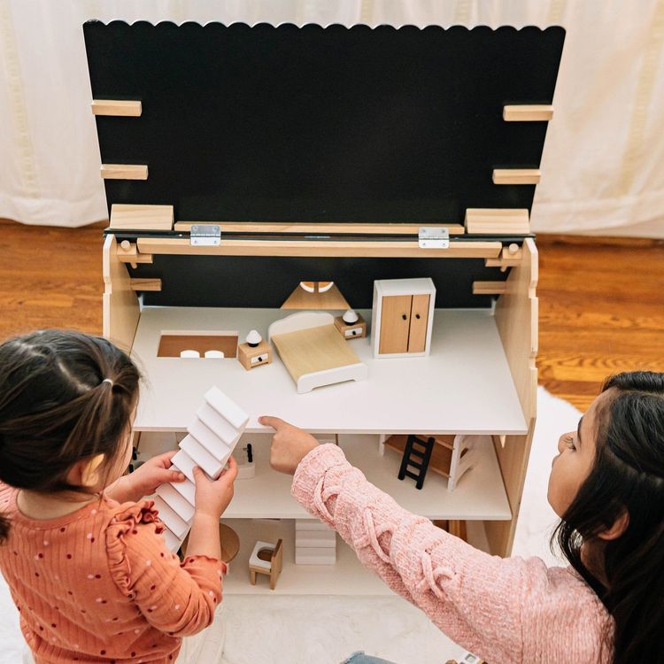  Wonder & Wise -  Two-story Wooden Dollhouse -  Dolls