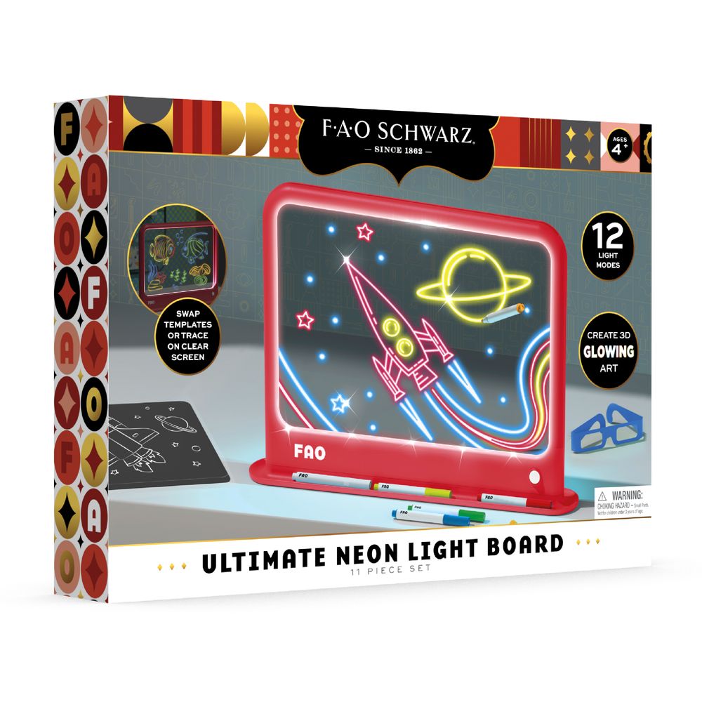  FAO Schwarz -  Ultimate Neon Light Board 11-Piece Set -  Creativity