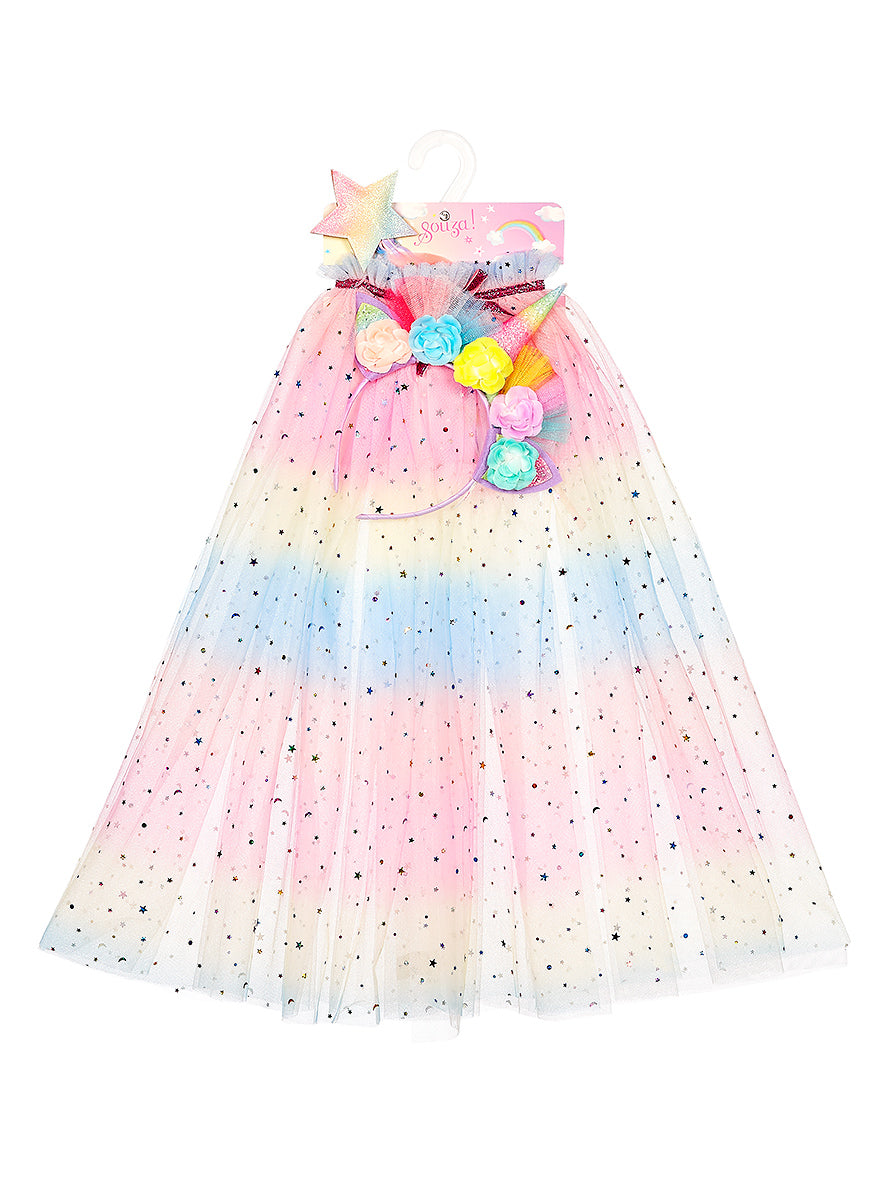  Souza -  Unicorn Costume Cape Set with Headband & Wand - 3-4 Years -  Dress up