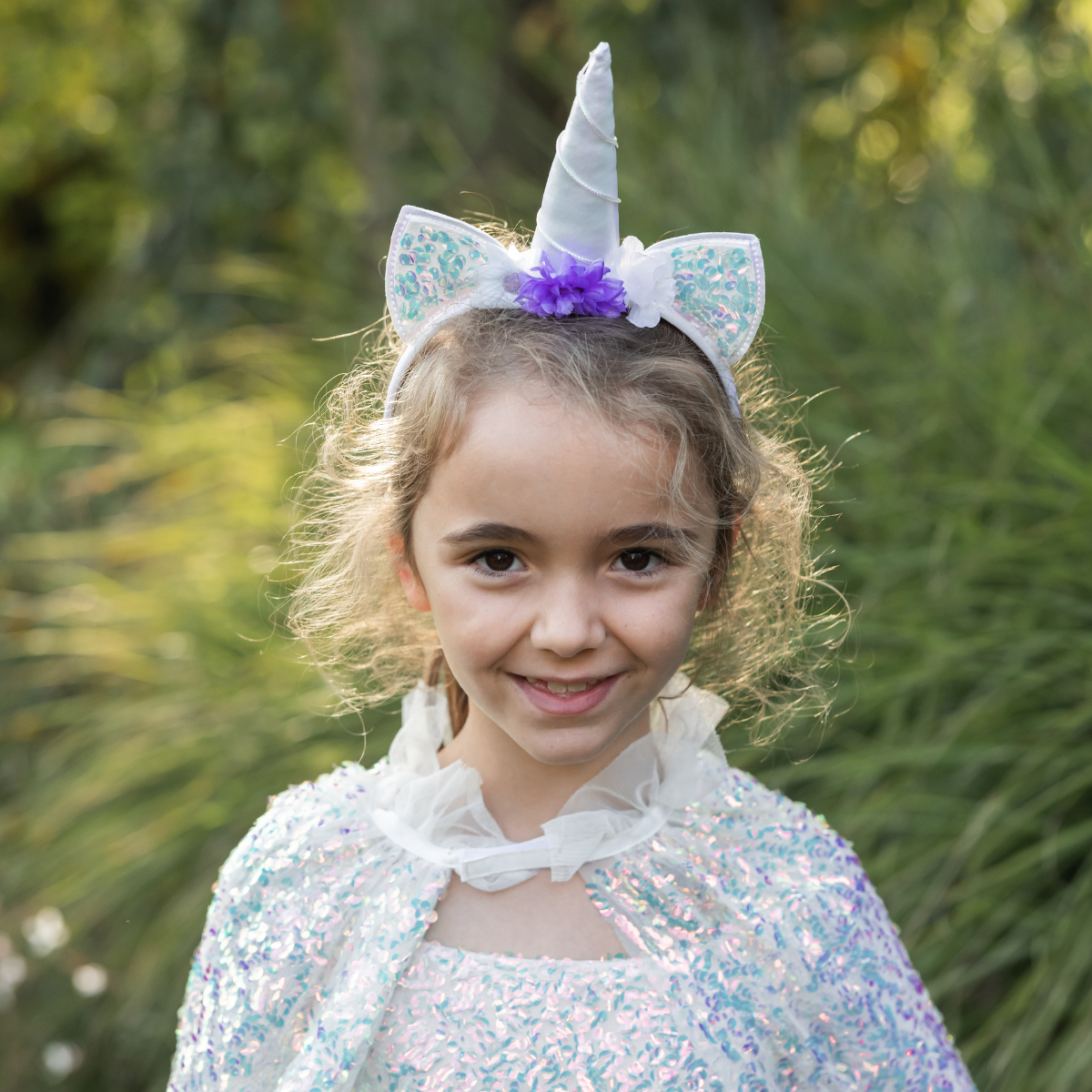 Great Pretenders -  Unicorn Sparkle Cape and Headband - Size 4-6 Years -  Dress up