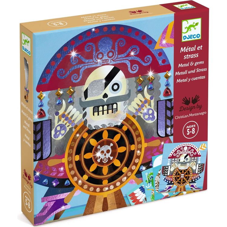  Djeco -  Up and at 'Em! Foil & Jewel Mosaic Craft Kit -  Creativity
