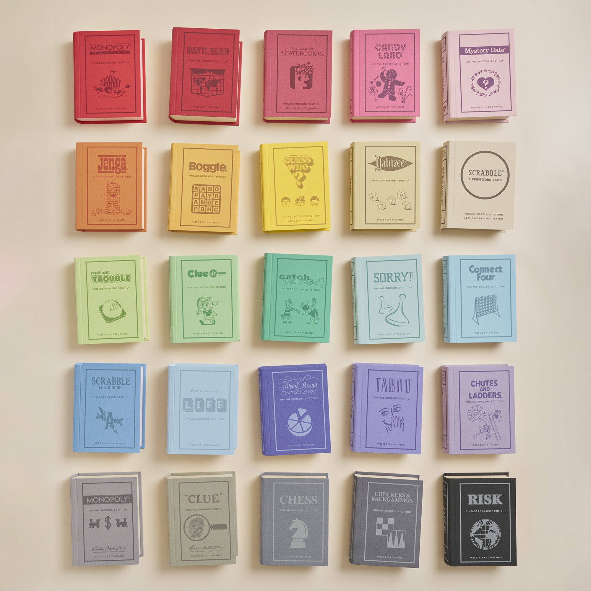 WS Game Company -  Vintage Bookshelf Games – 25-Pack -  Games