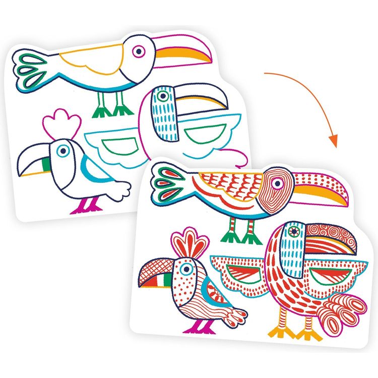  Djeco -  Wild Families Coloring Kit -  Creativity
