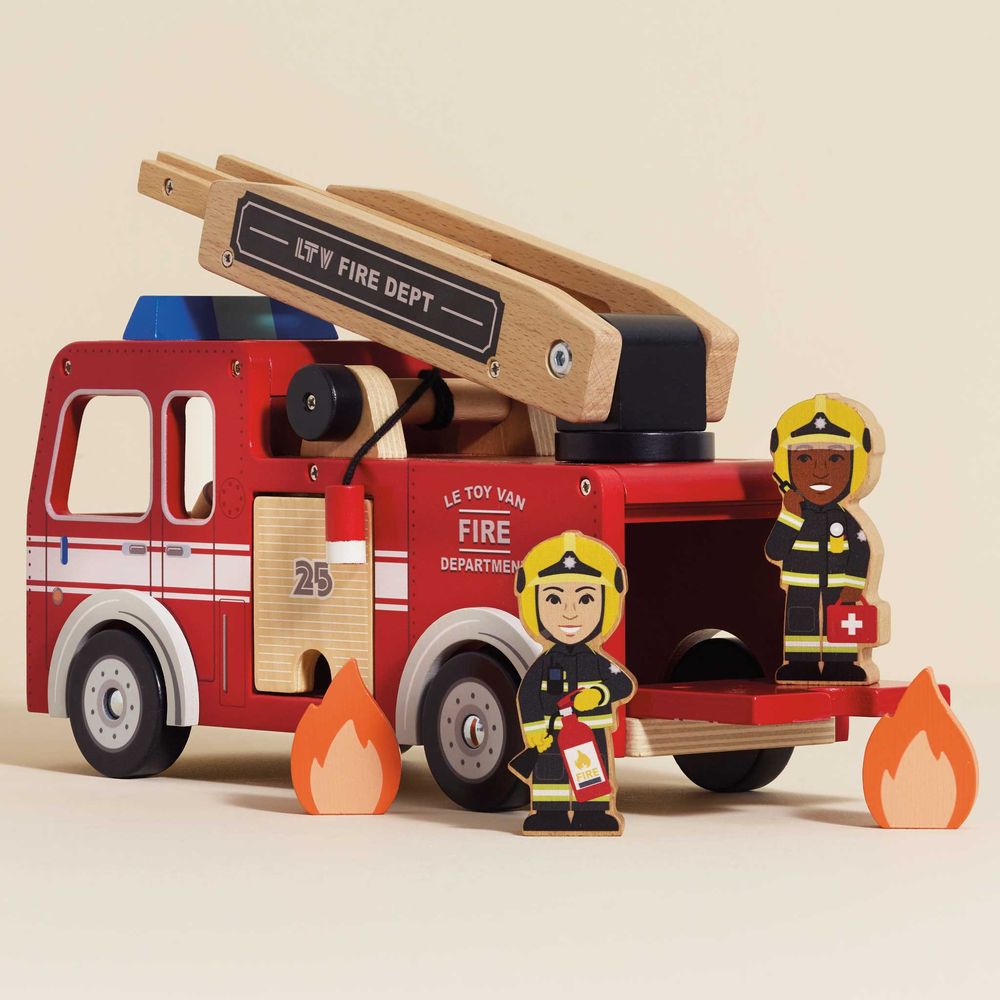  Le Toy Van -  Wood Fire Engine with Firefighters -  Preschool