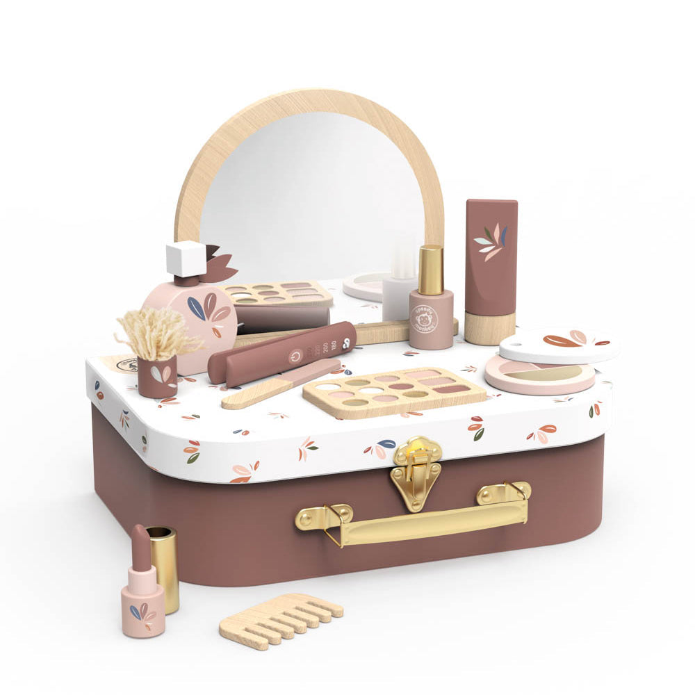  Speedy Monkey -  Wood Pretend Play Beauty Suitcase -  Preschool