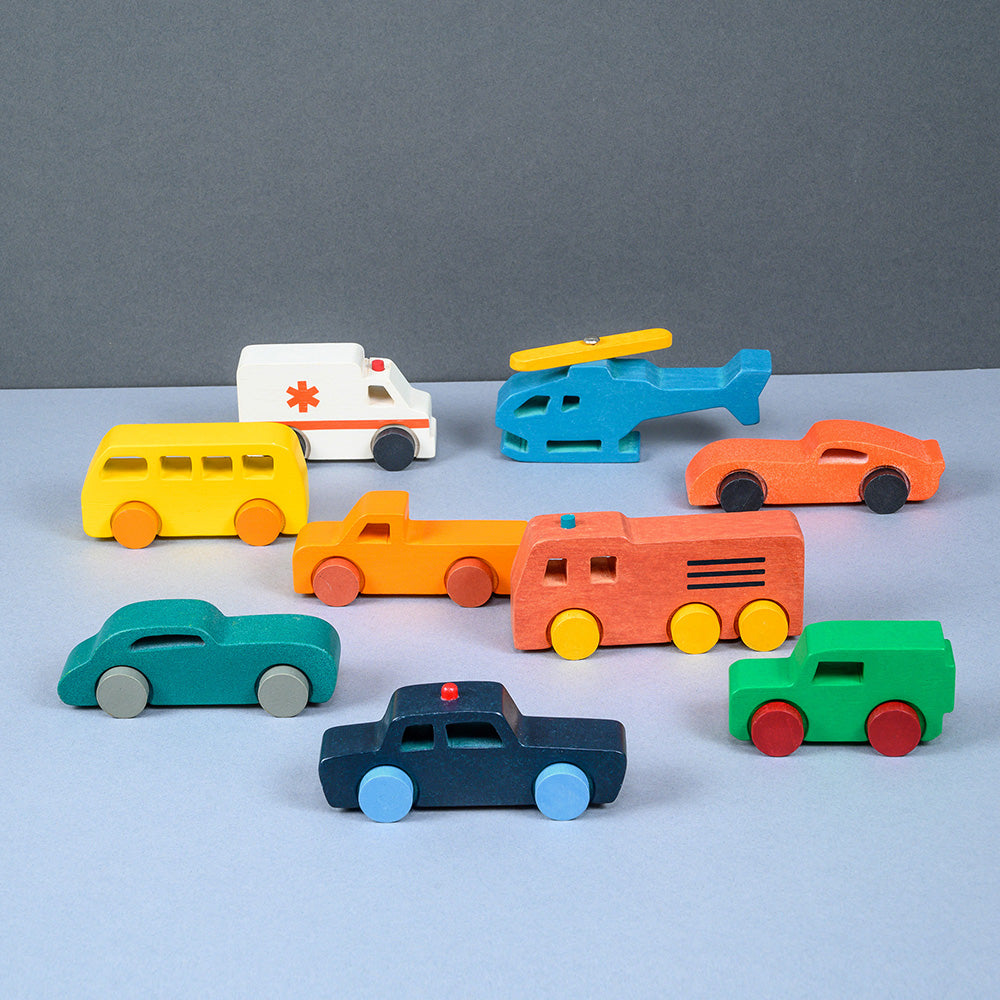  Mentari -  Wood Vehicles Bundle -  Preschool