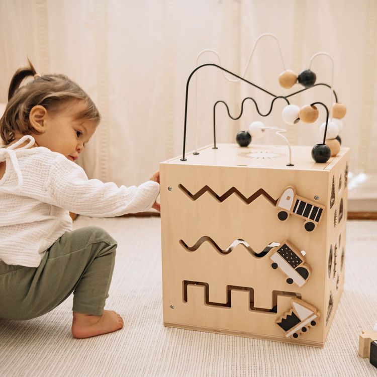 Wonder & Wise -  Wooden Activity Busy Box -  Preschool