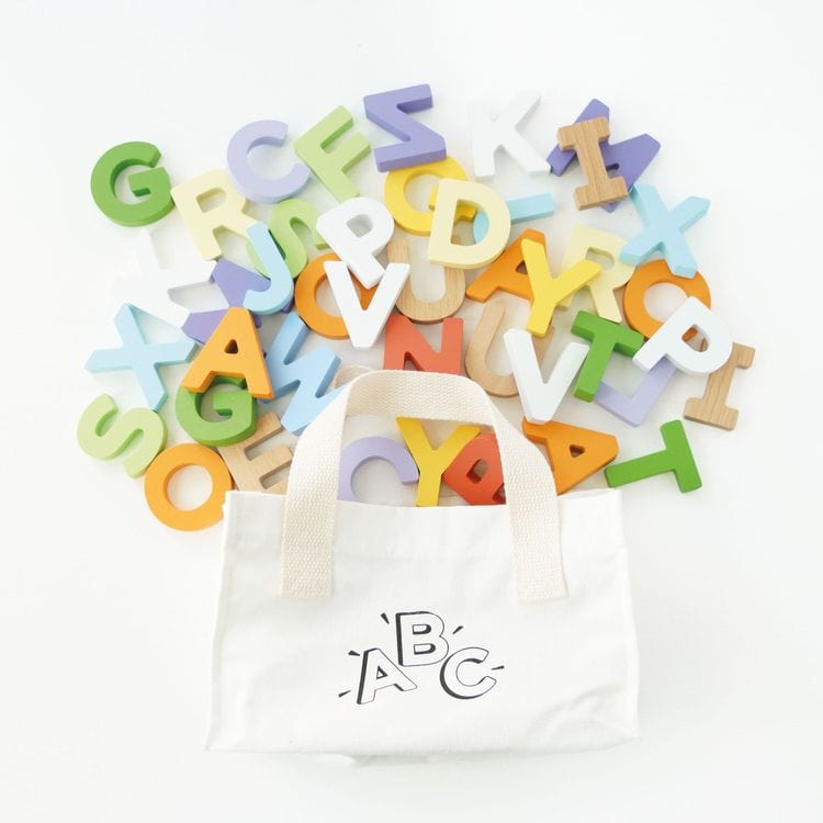 Le Toy Van -  Wooden Alphabet Set & Bag - 60 Letters -  Infants