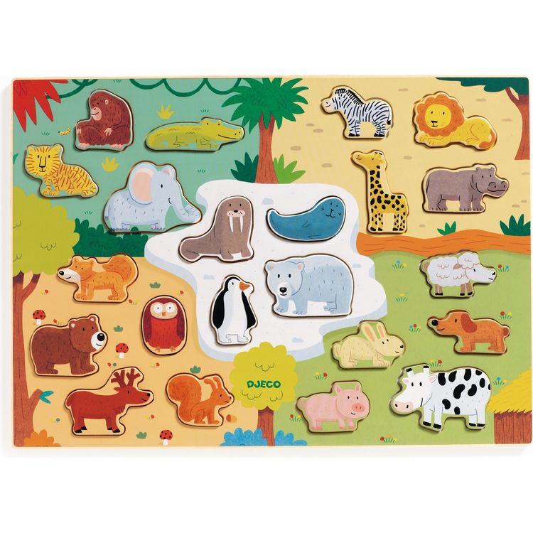 Djeco -  Wooden Animal Puzzle -  Puzzles