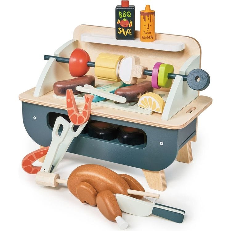  Tender Leaf Toys -  Wooden Barbeque Play Set -  Preschool