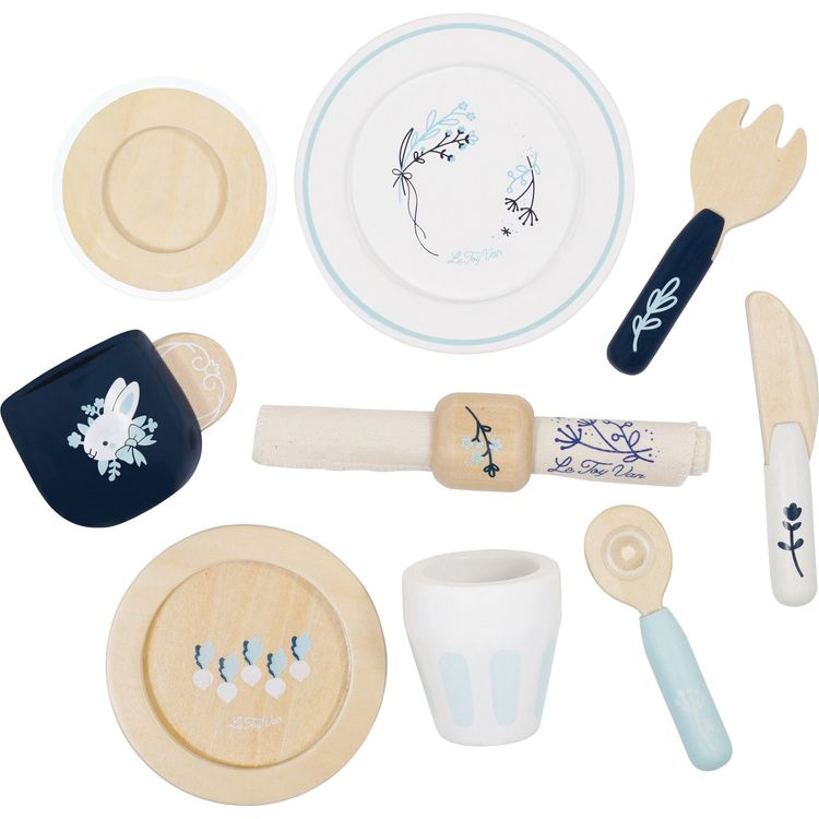  Le Toy Van -  Wooden Cutlery Pretend Play Dining Set -  Preschool