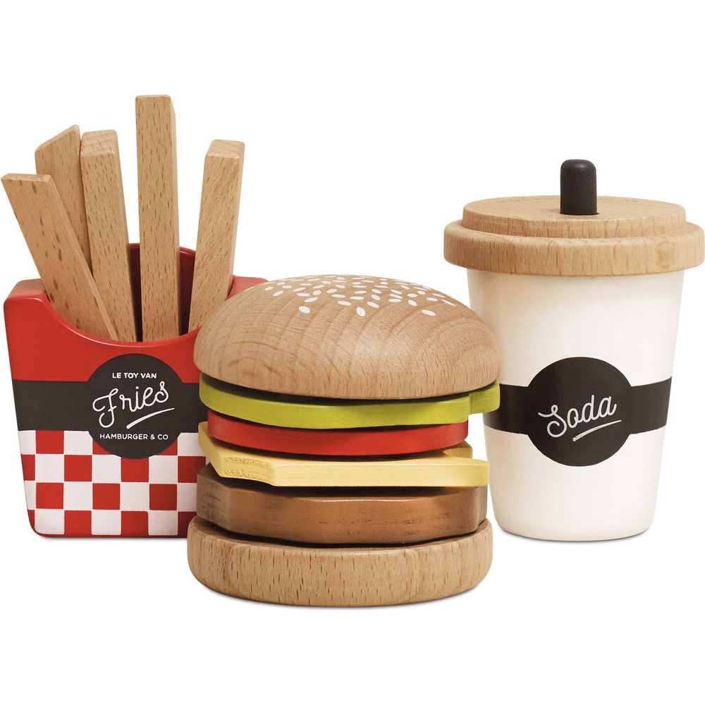  Le Toy Van -  Wooden Gourmet Hamburger Set -  Preschool